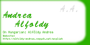 andrea alfoldy business card